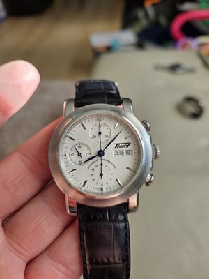 Tissot Watch T166/266 T-Lord Valjoux Black Chronograph Day-Date Automatic Men's