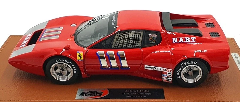 BBR 1/18 Scale Resin BBRC1813FV - Ferrari 365 GT4 BB #111 12h Sebring 1975 - Red - Image 4 of 4