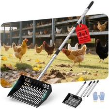 Chicken Poop Scooper for Sand,Coop Scoop 3 IN 1 Rake Function  Fine Sieve Hole...