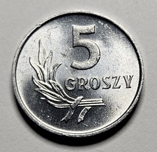 1962 Poland 5 Groszy - Polish Coin - Aluminum - World Coin - Europe 