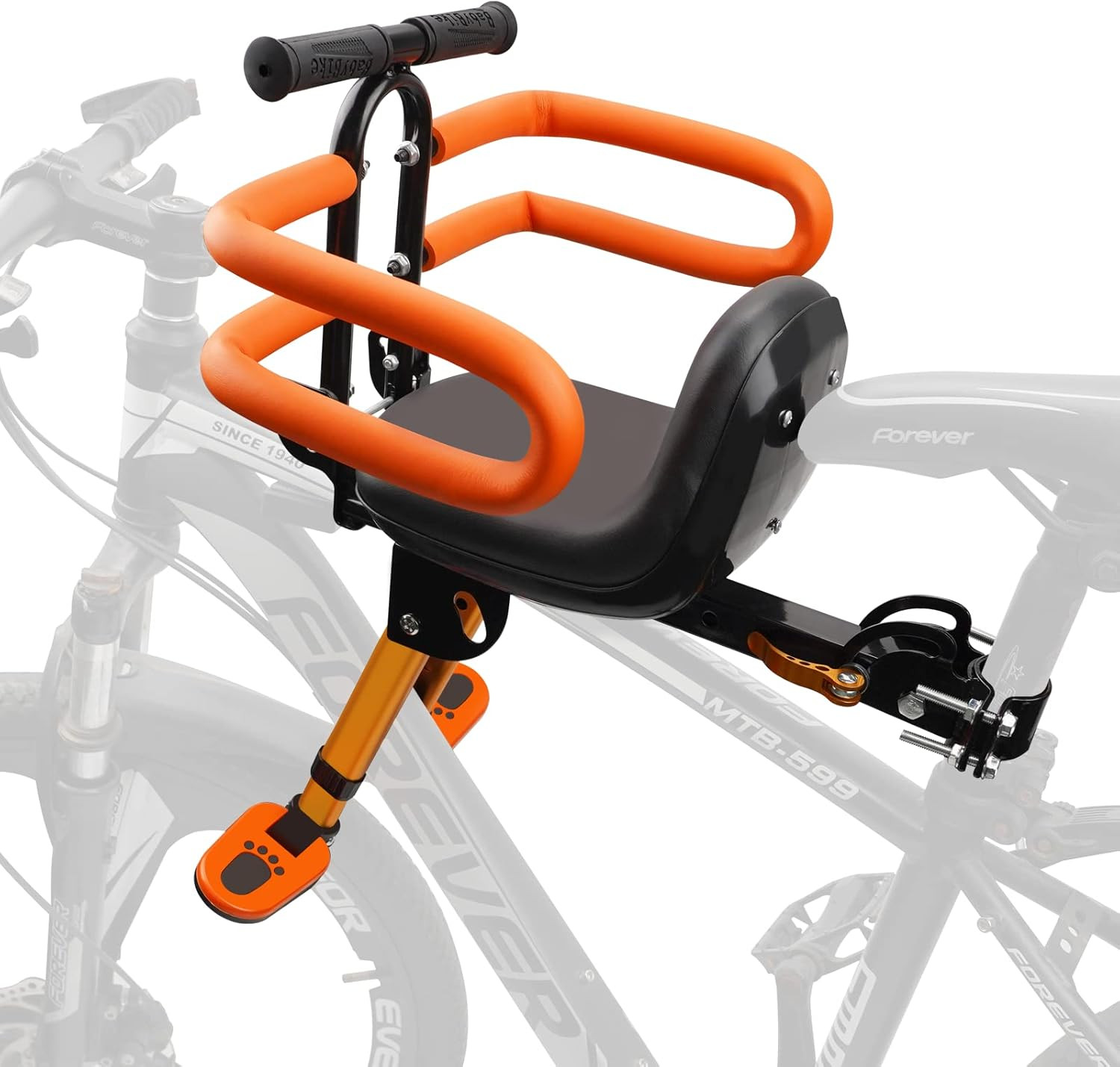 Kids Bike Seat with Handlebar Attachment, Detachable Front Mounted Child Bicycle