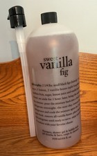 Philosophy Sweet Vanilla Fig Shampoo Shower Gel Bubble Bath Jumbo 64 Oz w/Pump