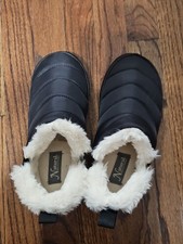 Natural Reflections Quilted Nylon Booties Slippers Shoes Womens 7M Black