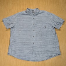 Eddie Bauer Shirt Blue Button Down Shirt Classic Fit Short Sleeve Men's 2XL