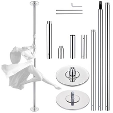 11 FT Spinning Static Dancing Pole Kit with Extensions Fitness Dance Exercise