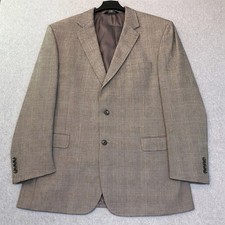 Jos. A. Bank Sport Coat Men's 46L Grey Silk  Camelhair Glen Plaid Blazer EUC