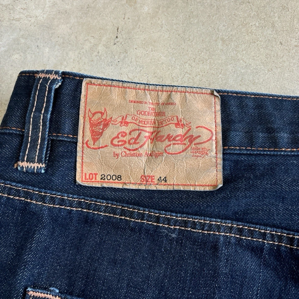 Pantalones cortos Ed Hardy Love Kills 2008 bordados lentamente para hombre talla 44 Foto 4 de 4