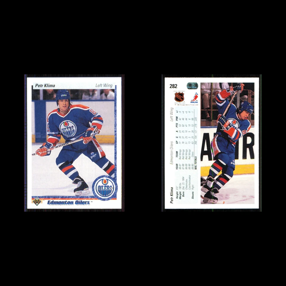 Petr Klima #282 1990 Upper Deck Edmonton Oilers Hockey Card NHL NM - Image 3 of 3