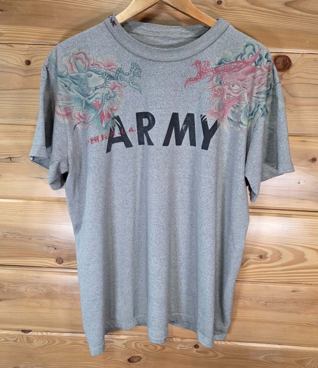 The Great China Wall Army T Shirt Men L/XL Boxy Dragon Custom 