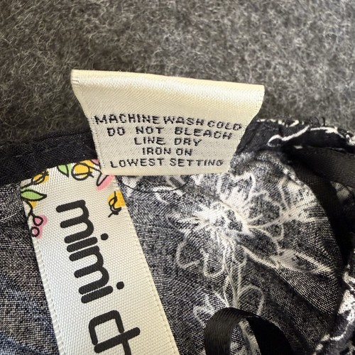 Mimi Chica Boho Open-Back Floral Romper Ruffle Hem Black White Women’s SMALL - Picture 4 of 9