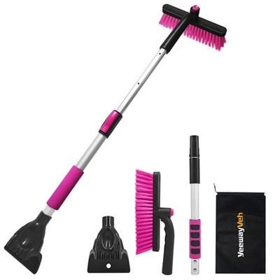 39'' Snow Brush and Ice Scrapers for Car Windshield, 360° Pivoting Brush Head ...