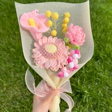 Crochet Flower Bouquet – Handmade Tulip, Rose, Sunflower | Forever Yarn Gift