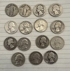 Lot of 15 Silver Quarters - (2) Standing Liberty & (13) Washington 90% Silver
