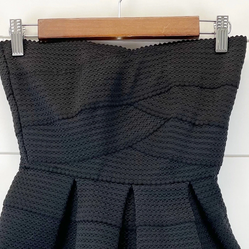 Love & Let Love Womens S Mini Dress Bandage Bodycon Pleated Strapless LBD  - Image 3 of 4