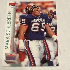 1992 Pro Set - Pro Bowl Mark Schlereth #423 (RC) Resksins Rookie Broncos Guard