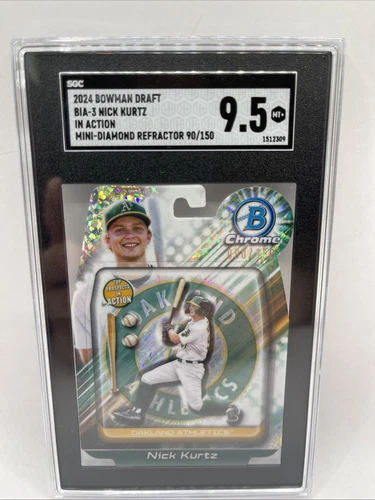 2024 Bowman Draft Nick Kurtz Bowman In Action Refractor /150 SGC 9.5