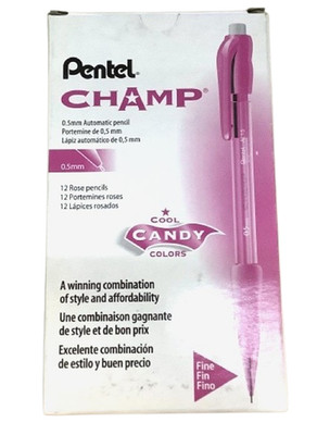 NEW Pentel Champ 12-PACK 0.5MM Automatic Pencil Rose AL15B Cool Candy Colors
