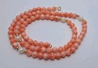 New 20 inch Necklace Pink Corral 14kt Gold White Pearls — photo 1