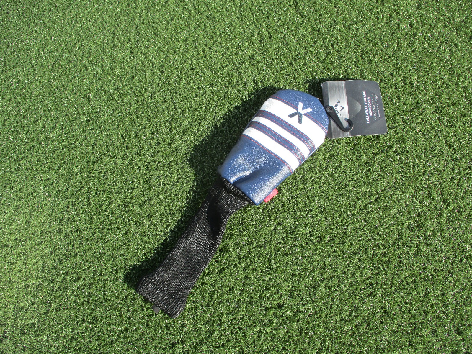 Vintage Hybrid Head Cover Blue/white Red Stitching Brand New