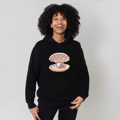 Pixel Pearl Inside Clam Shell' Adult Hoodie / Hooded Sweater