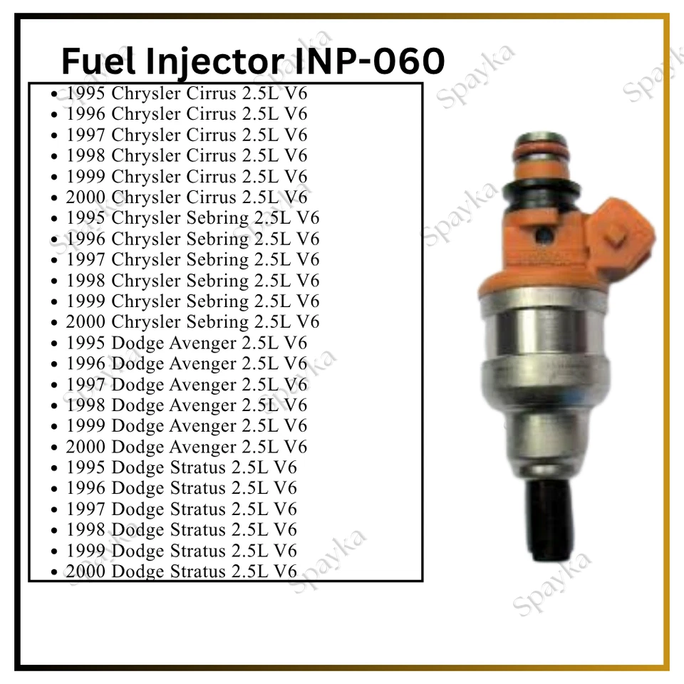 1 оригинальная топливная форсунка Dodge Avenger 2,5 л 1995–2000 годов выпуска NIKKI с прямой заменой - Изображение 2 из 4