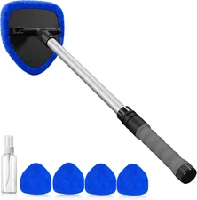 Windshield Cleaning Tool, Car Window Cleaner Windshield Cleaner with 4 Reusable 