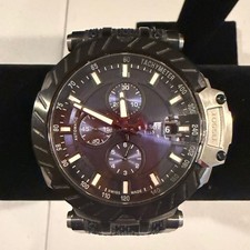 Tissot T Race Chronograph Automatic Men's Watch Black Blue Dial Stainless Steel