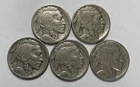 1929 1935 1935-D 1936 1937 Buffalo Nickel Lot of 5