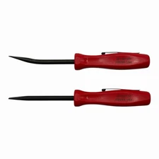Snap On Tools Mini Pocket Pry Bar Set 2 piece Red 5 inch Straight and Bent