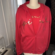 Pink Victoria s Secret Zip Up Hoodie Womens Xlg With Matching Shirt Xlg