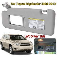 For 2008-2013 Toyota Highlander Gray Left Driver Side Sun Visor Wmirror Light For 2008-2013 Toyota Highlander Gray Left Driver Side Sun Visor Wmirror Light