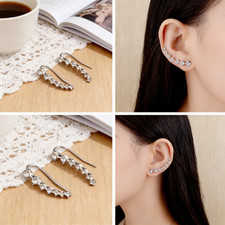 Gold & Silver Ear Climbers Earrings Set - Fashion Ear Cuff Jewelry for Women