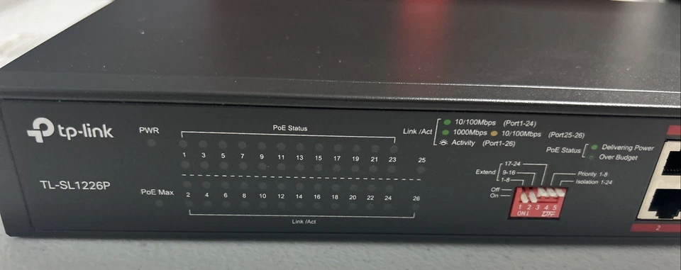 TP-LINK  24 -not Working (PARTS ONLY) See Photos  PoE+ Switch ( Y22) - Image 2 of 4