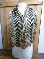 Adrienne Vittadini Animal Print Silk Scarf 11' x 52"