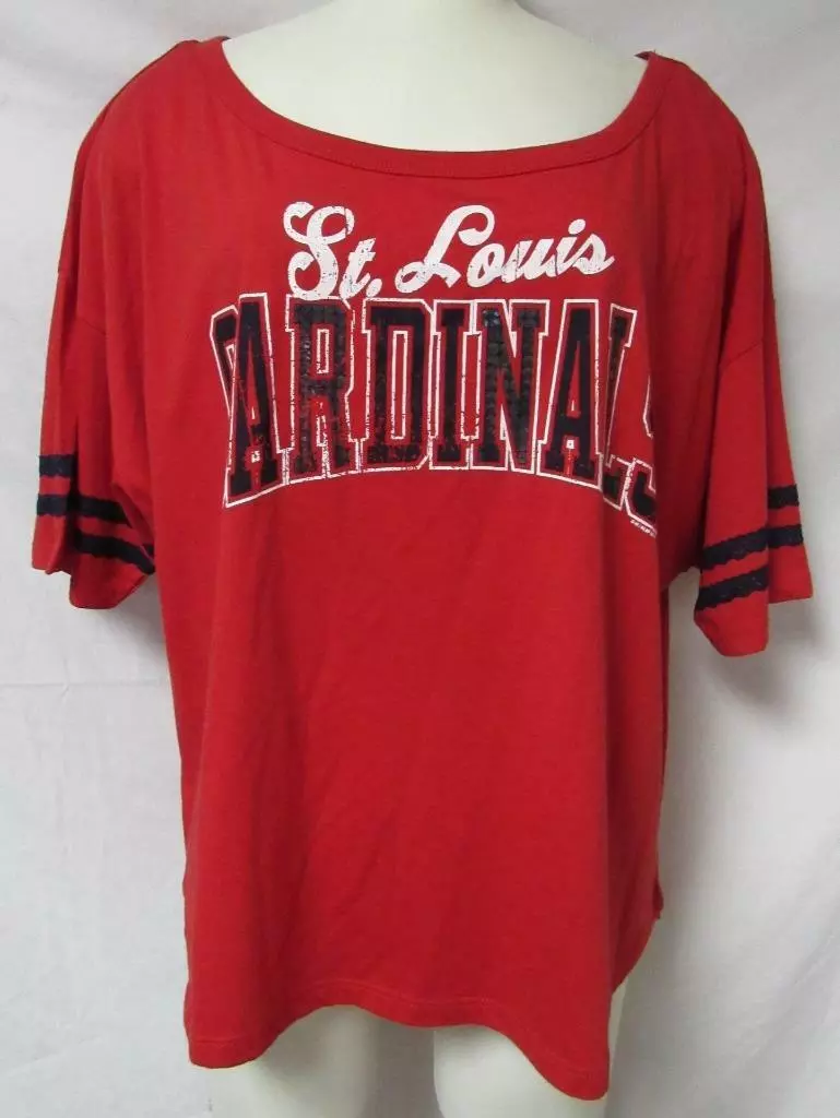 St. Louis Cardinals Women's Size Large Sequin Accent T-Shirt A1 3613