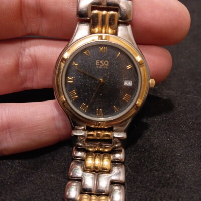 ESQ Esquire Swiss Watch Men 32mm Gold Silver Two Tone 300209A