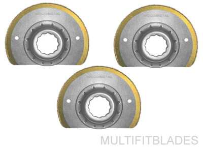 3x 3-1/2'' Flush Cut Titanium Segmented Saw Blade-Festool Vecturo, Fein Supercut 