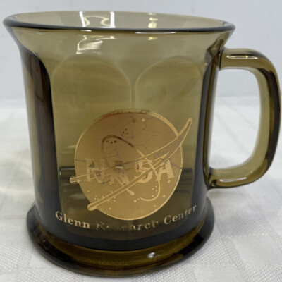 Nasa Glenn Research Center Smoked Glass Coffee Mug With Gold Logo
