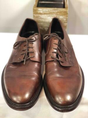 BROOKS BROTHERS Italy Dark Brown Leather Oxford Dress Shoes 