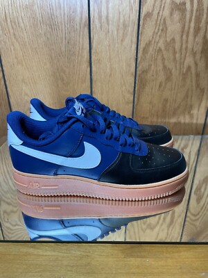 Navy Black And White Air Forces With Gum Bottoms White Air Force