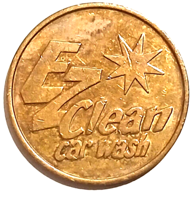 #ad Vintage Car Wash Token EZ Clean No Cash Value Brass .9375quot; $1.99