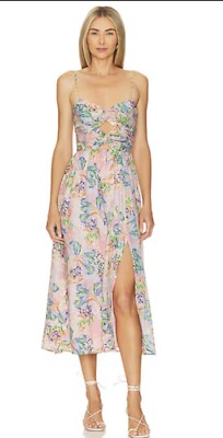 Astr Label Emine Floral Bust Cutout Midi Dress Size Large New NWOT | eBay
