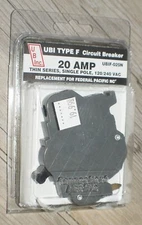Federal Pacific  NC• UBI Type F • Thin Single Pole 20A Breaker • New * Sealed