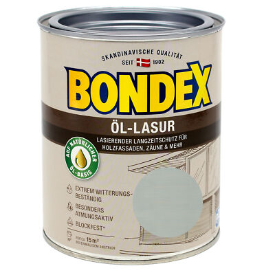Bondex Öl-Lasur 0,75L graphit silber Wetterschutz Holzlasur Langzeitschutz
