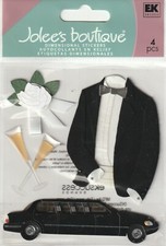 Jolee's Boutique 3D Stickers GROOM LIMO Wedding Theme 79065 FAST FREE SHIP 