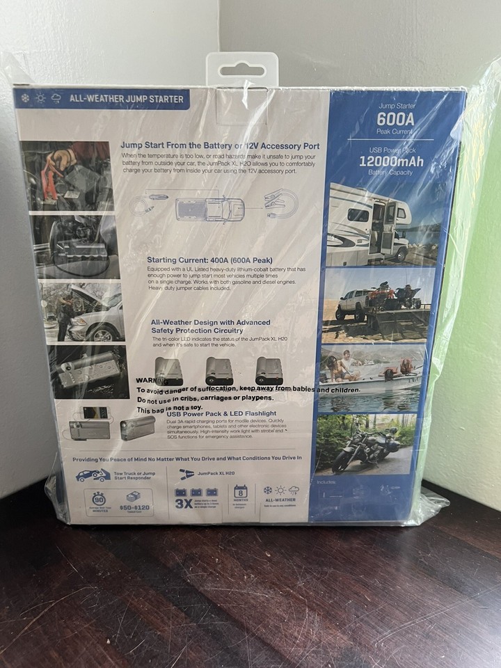 Cobra JumPack XL H2O Jump Starter 4 Power Pack 600a Peak eBay