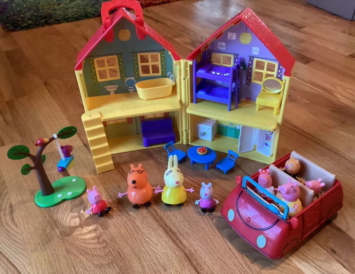 Peppa Pig's Deluxe House Playset Double Sided House + furniture + Boat  Figures