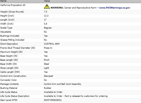 Brazo de control Dorman delantero izquierdo inferior para Nissan Versa Note 2014-2018 Foto 3 de 4