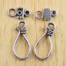 25sets tibetan silver color hook toggle clasps 2 in 1 h0767
