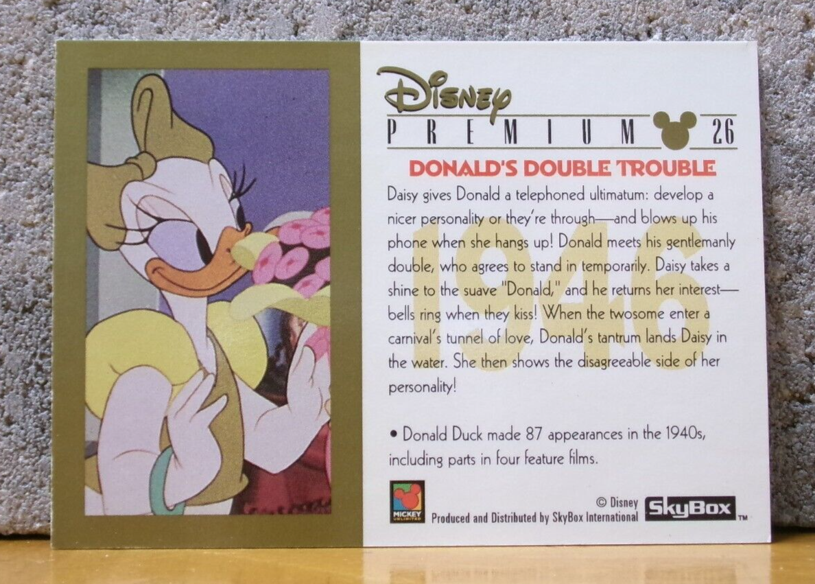 DISNEY PREMIUM TRADING CARD DAISY DUCK DONALD'S DOUBLE TROUBLE